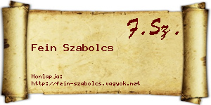 Fein Szabolcs névjegykártya