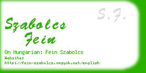 szabolcs fein business card